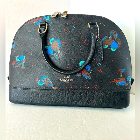 Coach NWT Sierra Satchel Signature Print With Bird Design Double Zip Closure - Picture 1 of 11
